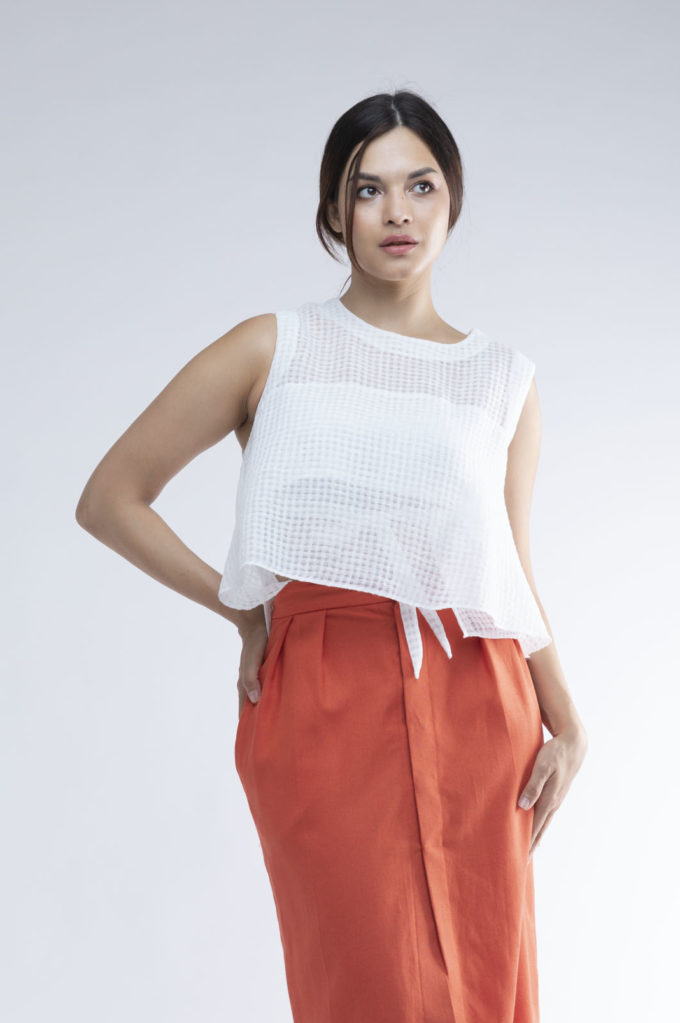 tilde top (white bow)